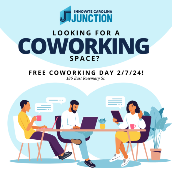 Blue Illustrated Coworking Space Promotion Instagram Post