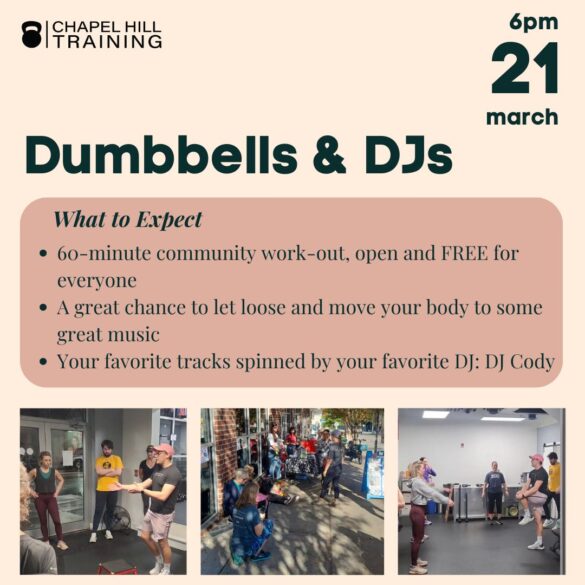 March Dumbbells and DJs